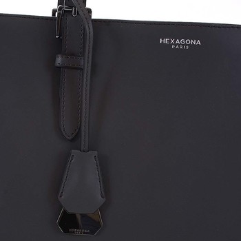 Velká luxusní dámská kožená tmavě šedá kabelka přes rameno - Hexagona Zoie