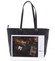 Exkluzivní saffianová dámská kabelka se vzorem černá - David Jones Melusina