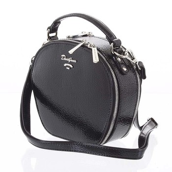 Exkluzivní dámská lesklá crossbody kabelka černá - David Jones Lucile