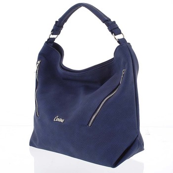 Elegantní měkká kabelka přes rameno modrá - Carine Avalina