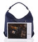 Elegantní měkká kabelka přes rameno modrá - Carine Avalina