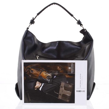 Elegantní měkká kabelka přes rameno černá - Carine Avalina