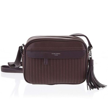 Trendy dámská tmavě fialová crossbody kabelka - David Jones Marcellia