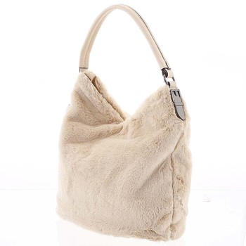 Elegantní dámská kožešinová kabelka meruňková - MARIA C Janiyah