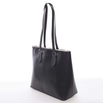 Velká elegantní hladká dámská černá kabelka - David Jones Emely