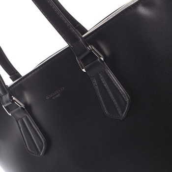 Velká elegantní hladká dámská černá kabelka - David Jones Emely