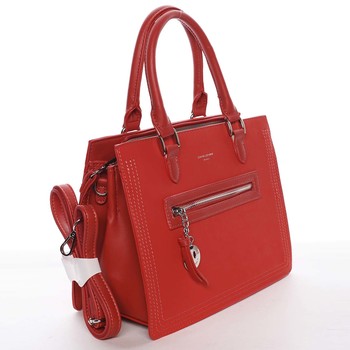 Jemná a elegantní dámská červená kabelka do ruky - David Jones Eliana