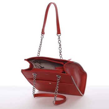Luxusní a originální dámská červená kabelka přes rameno - David Jones Mishel