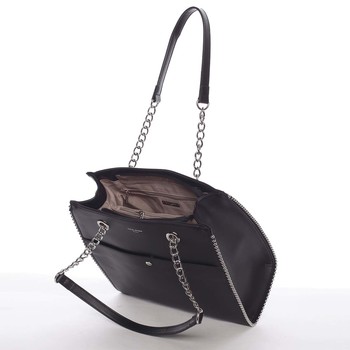 Luxusní a originální dámská černá kabelka přes rameno - David Jones Mishel
