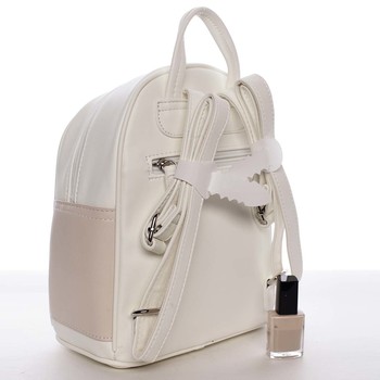 Dámský bílý městský batoh s kapsičkou - David Jones Anthony