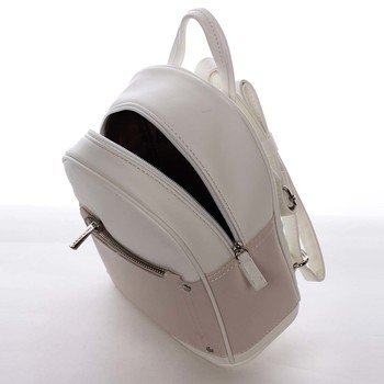 Dámský bílý městský batoh s kapsičkou - David Jones Anthony