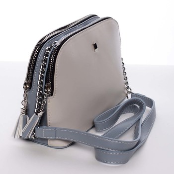 Malá elegantní doplňková crossbody kabelka krémově šedá - David Jones Karen