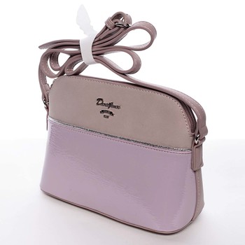 Malá světle fialová pololakovaná crossbody kabelka - David Jones Kaori