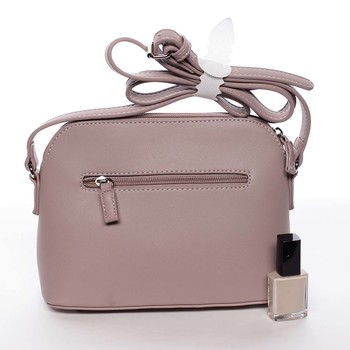 Malá světle fialová pololakovaná crossbody kabelka - David Jones Kaori