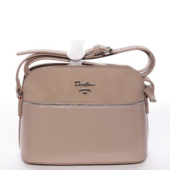 Malá světlá camel pololakovaná crossbody kabelka - David Jones Kaori