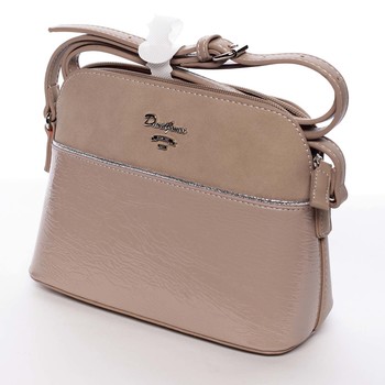 Malá světlá camel pololakovaná crossbody kabelka - David Jones Kaori