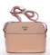 Malá růžová pololakovaná crossbody kabelka - David Jones Kaori