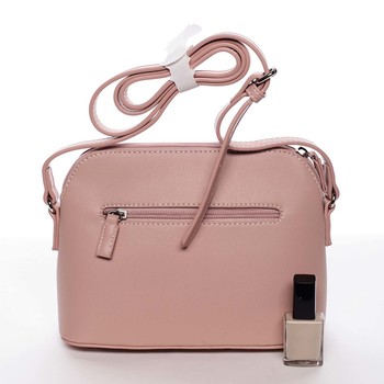 Malá růžová pololakovaná crossbody kabelka - David Jones Kaori