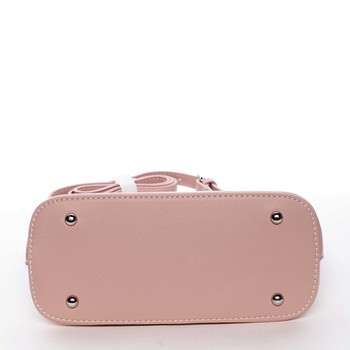 Malá růžová pololakovaná crossbody kabelka - David Jones Kaori