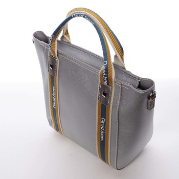 Moderní dámská stříbrná kabelka do ruky - David Jones Agna