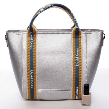 Moderní dámská stříbrná kabelka do ruky - David Jones Agna