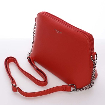 Osobitá a elegantní dámská červená crossbody kabelka - David Jones Milagros