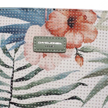 Velká zelená květinová perforovaná měkká kabelka - David Jones Gabriela