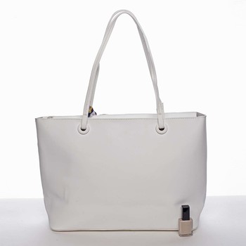 Velká elegantní a originální dámská bílá kabelka přes rameno - David Jones Keiko