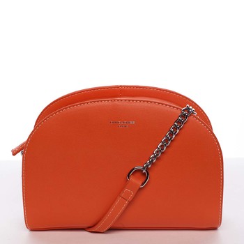 Módní oblá dámská crossbody oranžová kabelka - David Jones Anny