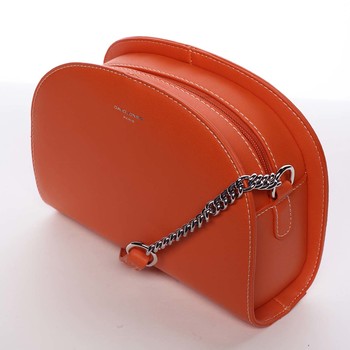 Módní oblá dámská crossbody oranžová kabelka - David Jones Anny