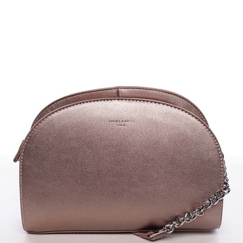Módní oblá dámská crossbody zlatá kabelka - David Jones Anny