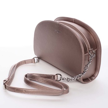 Módní oblá dámská crossbody zlatá kabelka - David Jones Anny