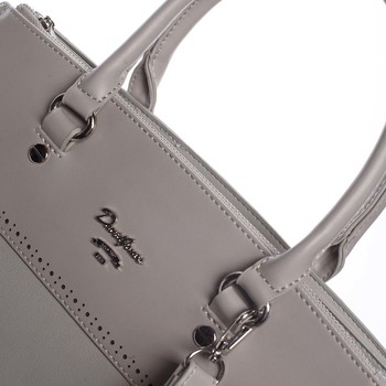 Dámská luxusní lehce perforovaná šedá kabelka - David Jones Dapphnei