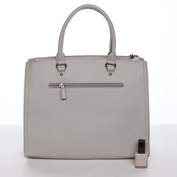 Dámská luxusní lehce perforovaná šedá kabelka - David Jones Dapphnei