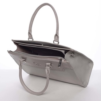 Dámská luxusní lehce perforovaná šedá kabelka - David Jones Dapphnei