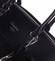 Dámská luxusní lehce perforovaná černá kabelka - David Jones Dapphnei