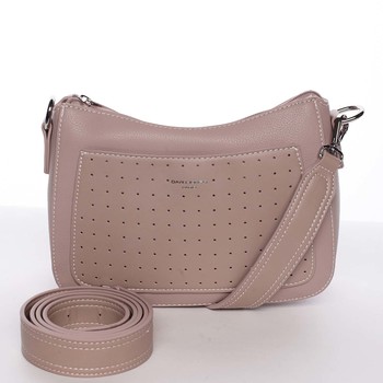 Dámská prostorná crossbody kabelka starorůžová - David Jones Kiara