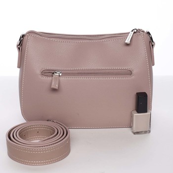 Dámská prostorná crossbody kabelka starorůžová - David Jones Kiara