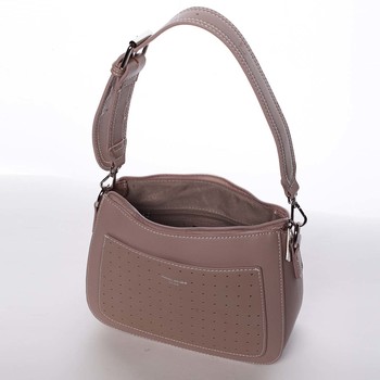 Dámská prostorná crossbody kabelka starorůžová - David Jones Kiara