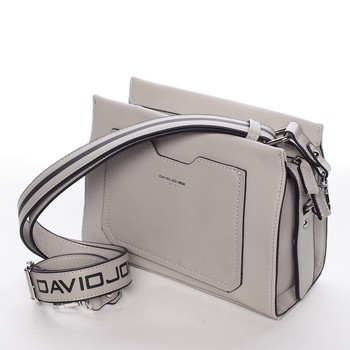 Dámská světle šedá crossbody kabelka s kapsičkou - David Jones Angeli