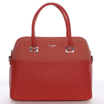 Větší dámská elegantní a módní červená kabelka - David Jones Angie