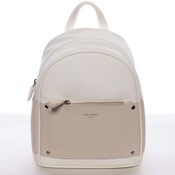 Dámský bílý městský batoh s kapsičkou - David Jones Anthony