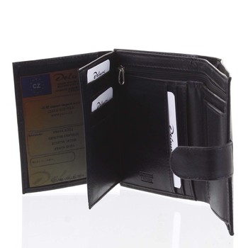 Pánská kožená černá peněženka se zápinkou - Delami Lunivers