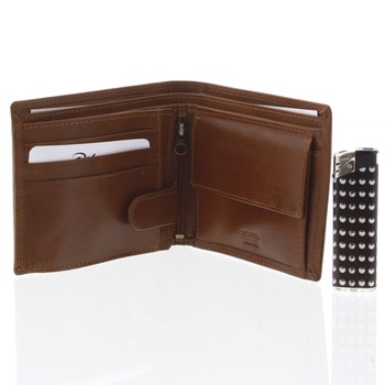 Kožená elegantní světle hnědá peněženka pro muže - Delami Gaillard