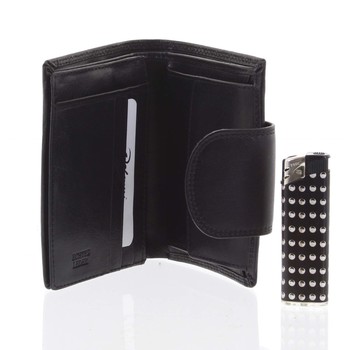 Kožená elegantní černá peněženka pro muže - Delami 1342CHA
