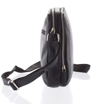 Lehká praktická kožená černá crossbody taška - Tomas Linive