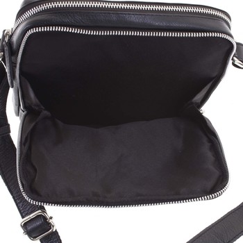 Lehká praktická kožená černá crossbody taška - Tomas Linive