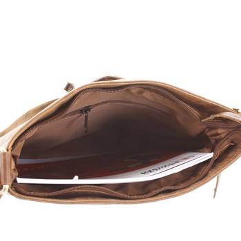 Přírodní hnědá pánská středně velká kožená taška - Tomas Duniy
