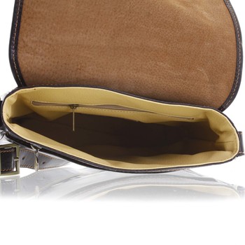 Pánská luxusní kožená taška přes rameno tmavě hnědá - ItalY Jamar