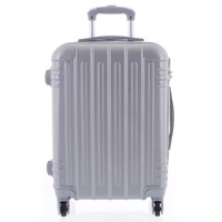 Moderní stříbrný skořepinový cestovní kufr - Ormi Dopp M